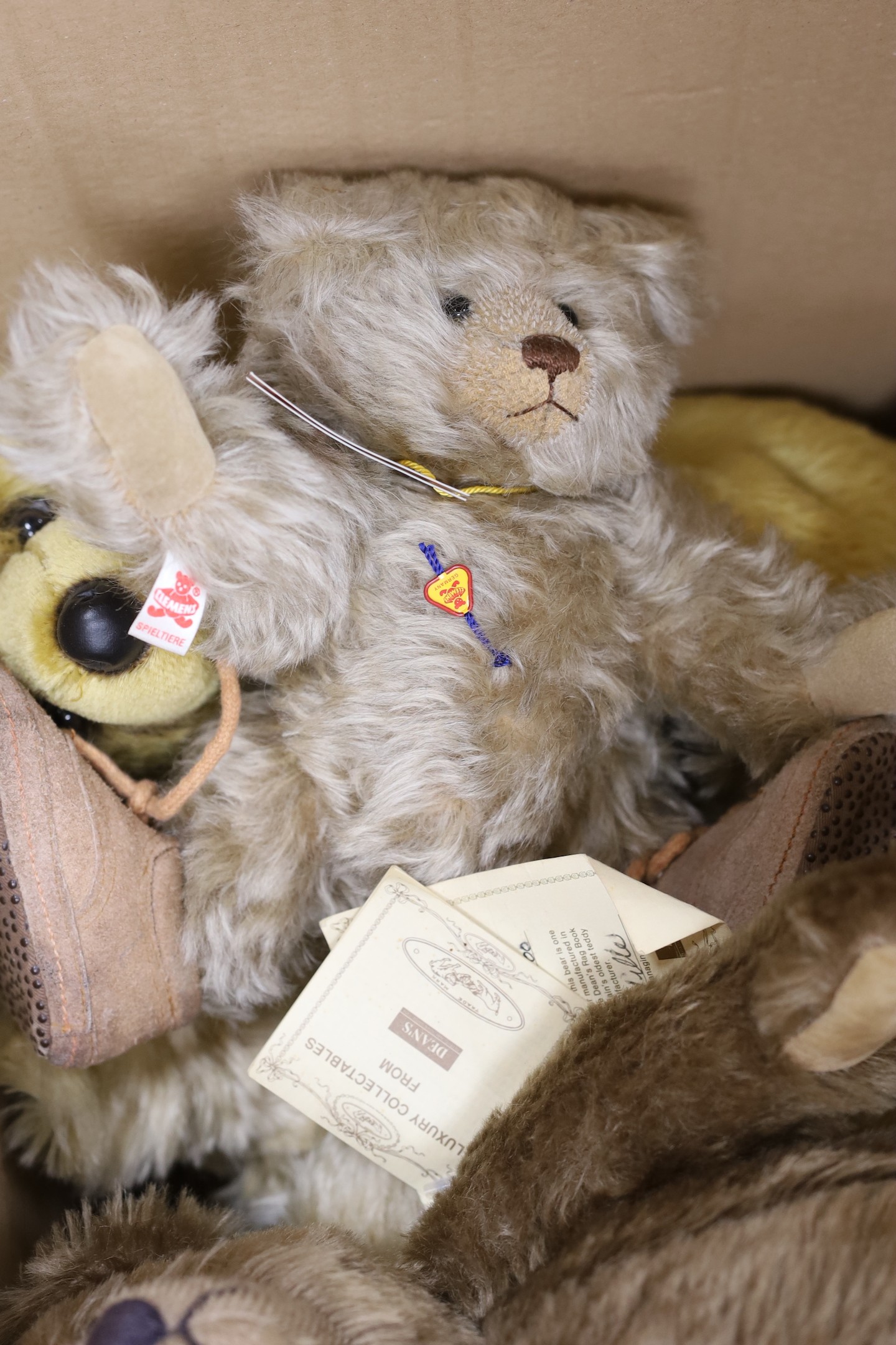 Ten Collector's bears including Clemens and Harrods